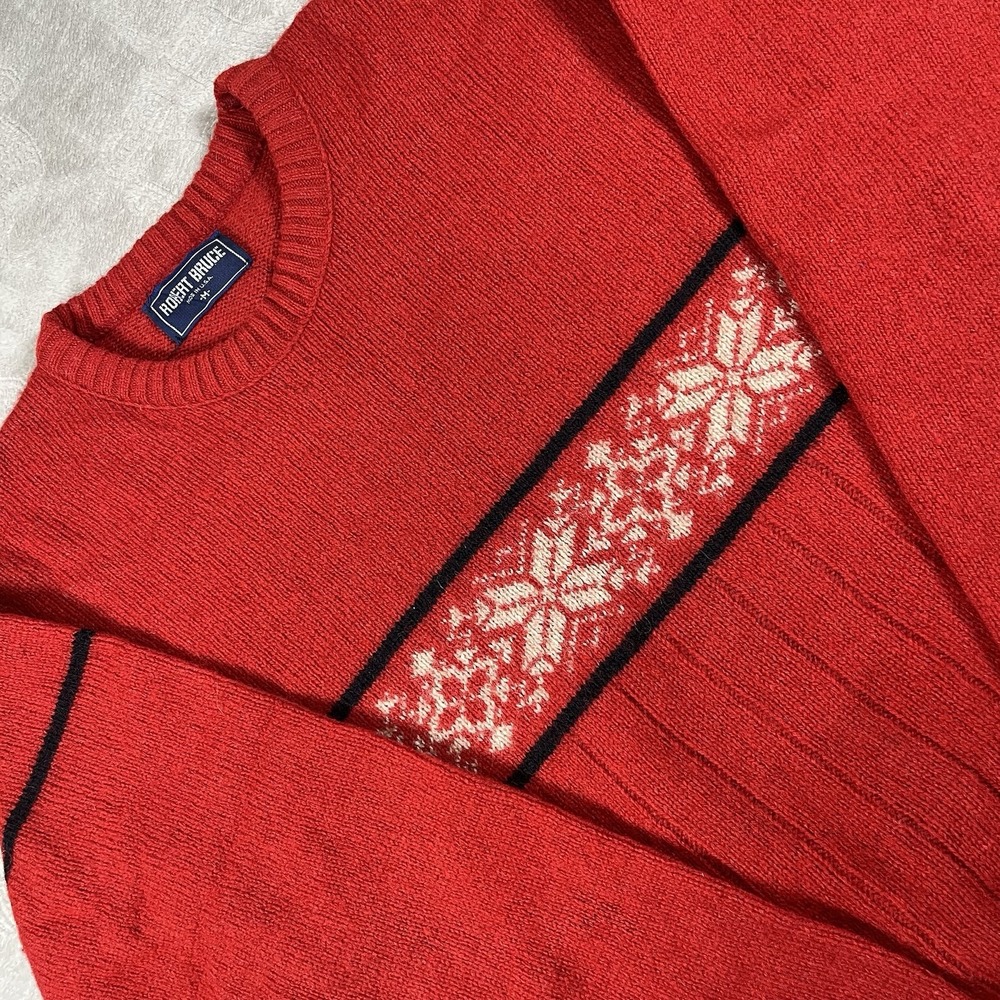 Vintage Robert Bruce Wool Sweater Men's Medium Red‎